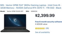 MSI – Vector GP66 15.6″ 360hz Gaming Laptop – Intel Core i9 – 32GB Memory – N…