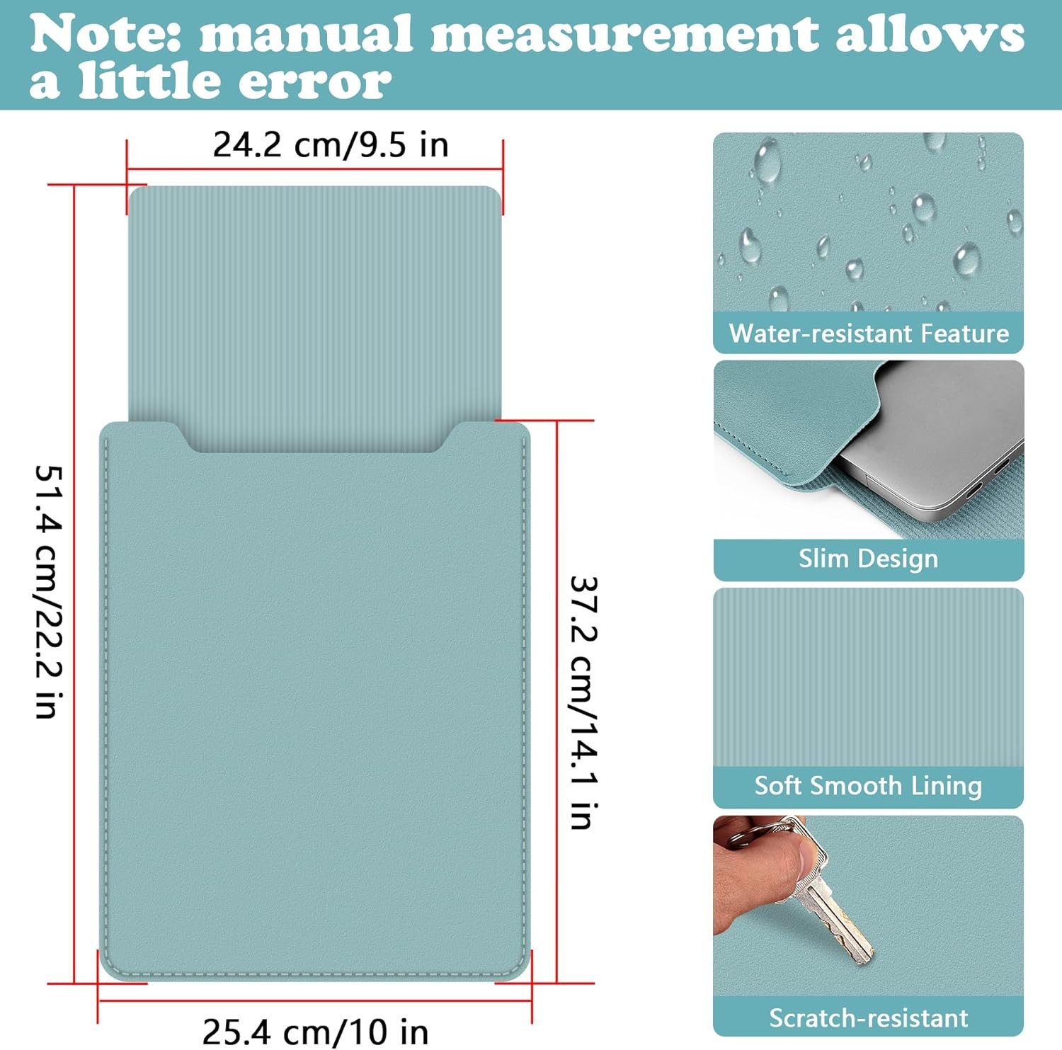 15-16" Laptop Sleeve, PU Leather Laptop Case Compatible with MacBook Pro 16 2019 gallery