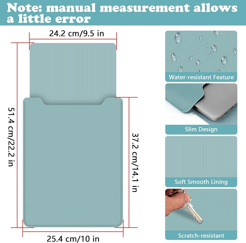 15-16" Laptop Sleeve, PU Leather Laptop Case Compatible with MacBook Pro 16 2019 gallery