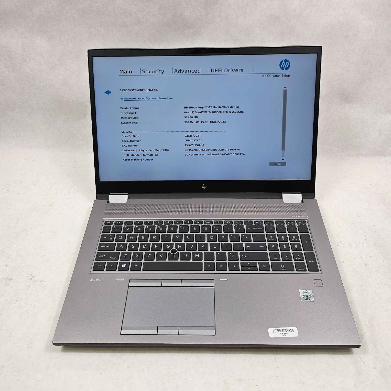 HP ZBook Fury 17 G7 Intel Core i7-10850H 32GB RAM 512GB SSD NVIDIA Quadro T1000 gallery
