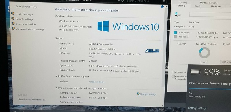 Asus E403S Laptops 14" Pentium N3700 @1.60GHz 4GB 128GB SSD Win10 gallery
