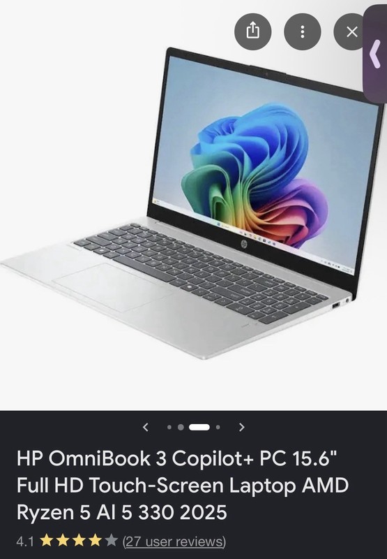 HP OmniBook 3 Copilot+ PC 15.6" FHD Touch Ryzen 5 AI 5 330 Win11 gallery