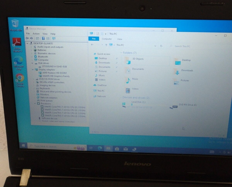 Lenovo Thinkpad Edge E40 14" Intel Core i7-4510U 2GHz 8GB Ram 1TB HD Win10 8500M gallery