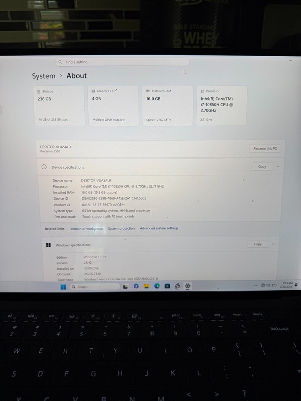Dell Precision 5550 i7-10850H 16GB 256GB SSD Touch Win11 NVIDIA Quadro T1000 gallery