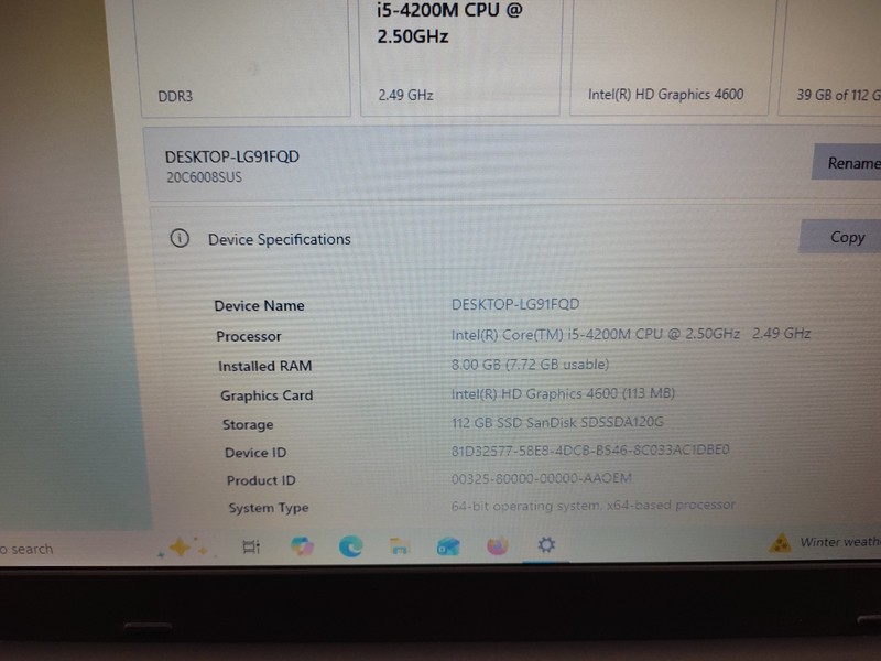 15.6" Lenovo Thinkpad E540 Intel Core i5-4200m, 8gb ram, 120gb ssd, Windows 10 gallery