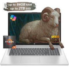 HP 17.3″ HD Touch Laptop computer AMD Ryzen 5-7430U Notebook 32GB RAM 1TB SSD