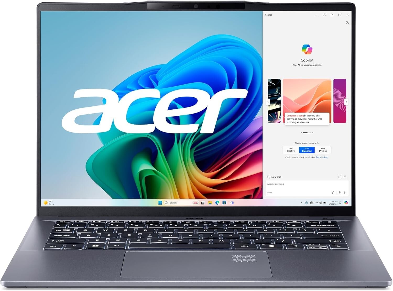 NEW Acer Swift Go 14" AI CoPilot+ PC Laptop 2.5K 120Hz SFG14-01-X006 16GB RAM gallery