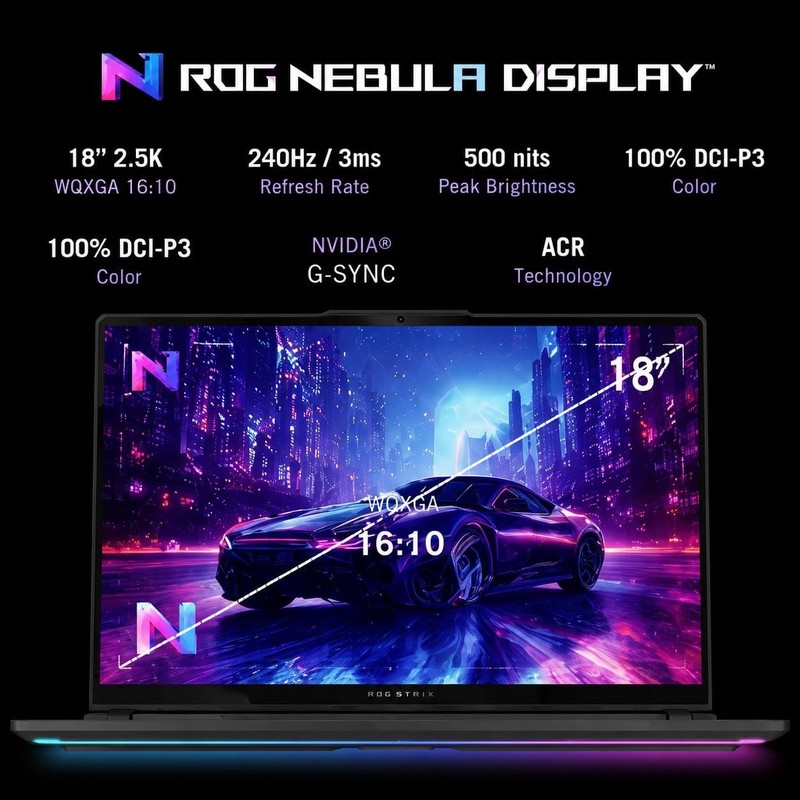 ASUS ROG Strix G18 18" 2.5K WQXGA Core Ultra 9 275HX Upto 64GB DDR5 4TB SSD W11P gallery