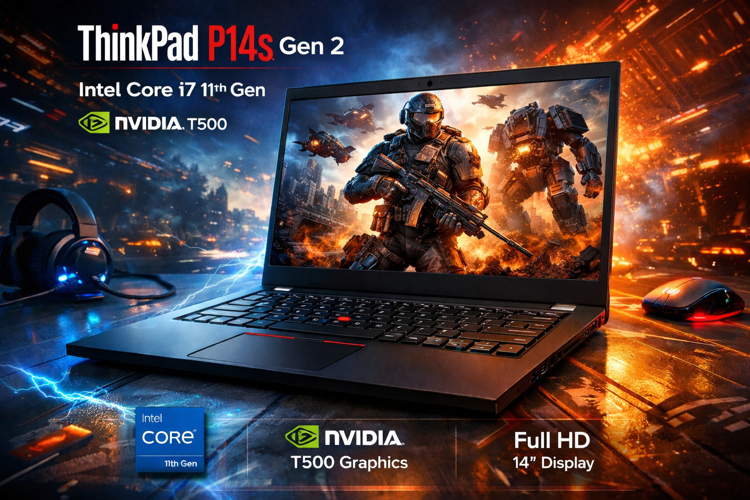 Lenovo P14s Gen 2 ThinkPad i7 11th Gen Quad Core 24GB RAM 512GB SSD NVIDIA T500 gallery