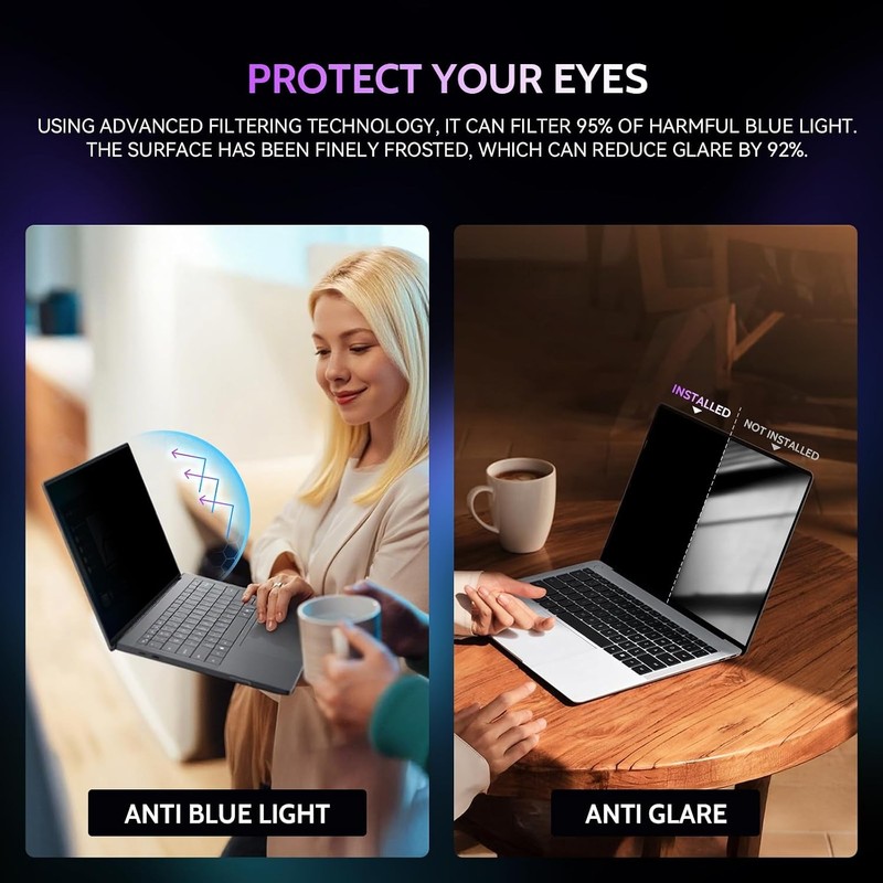 14 Inch 16:9 Aspect Ratio Laptop Privacy Screen 360° 4 Way Anti-Glare Filter gallery