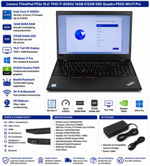 Lenovo ThinkPad P52s 15.6″ FHD i7-8550U 16GB RAM 512GB SSD Quadro P500 Win11 Pro