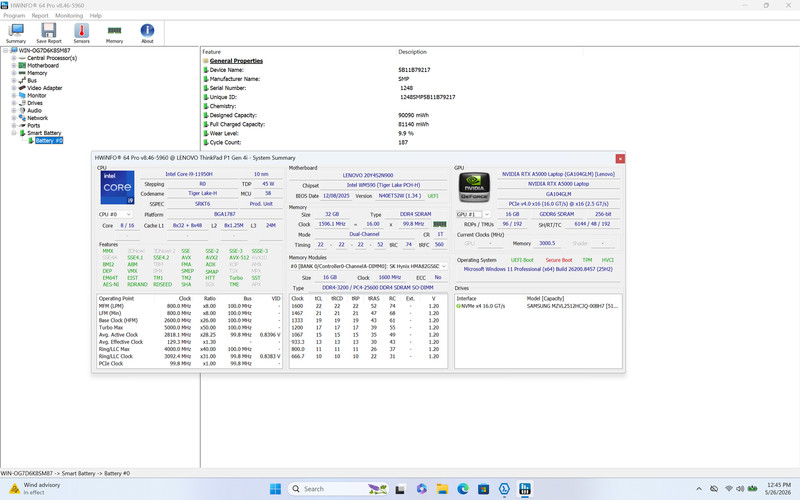 Lenovo ThinkPad P1 Gen 4 16" WQXGA i9-11950H 32GB 512GB SSD RTX A5000 Win11 Pro gallery