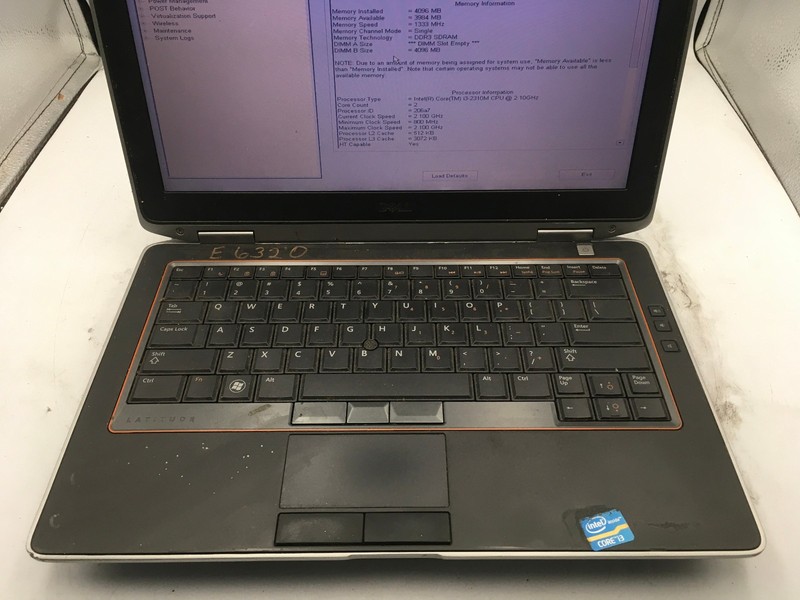 DELL LATITUDE E6320 - BOOTS TO BIOS - INTEL I3 2310M - NO RAM - READ DESC - BB gallery