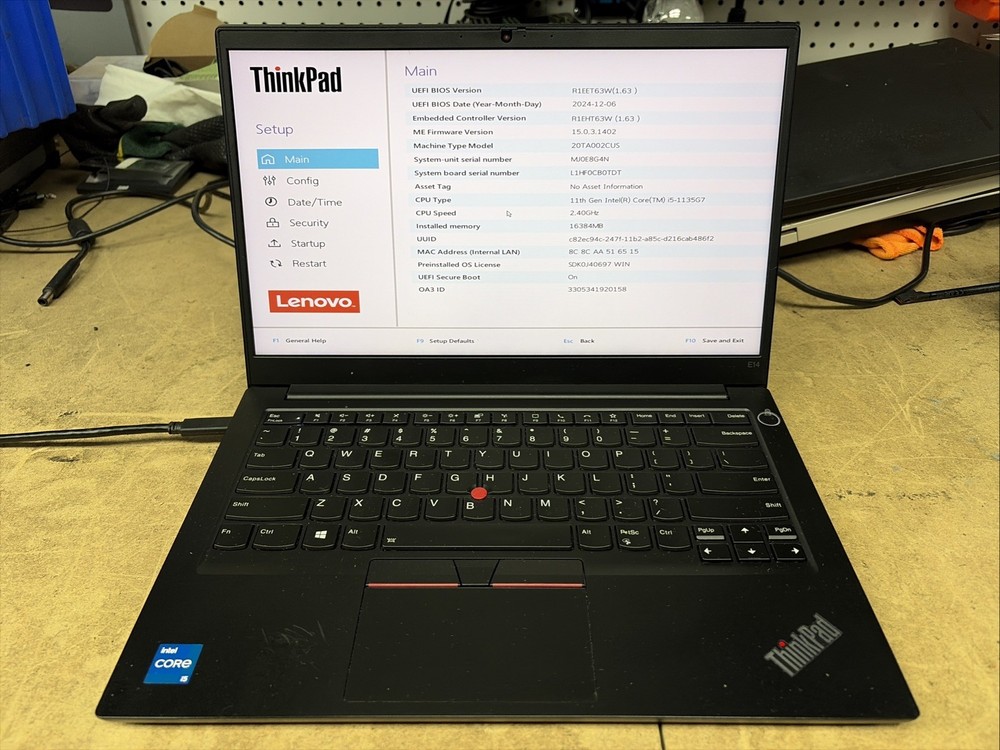 Lenovo ThinkPad E14 Gen 2 14" FHD i5-1135G7 16GB RAM No OS/SSD