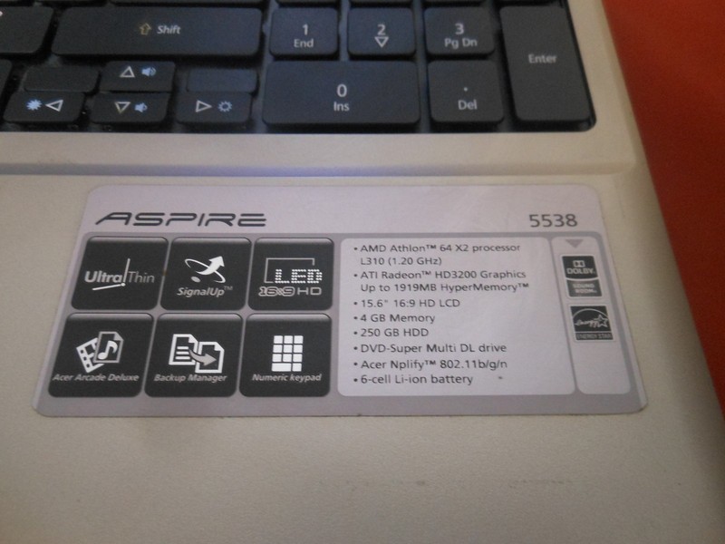 ACER LAPTOP 5538 AMD ATHLON X2 DUAL CORE PROCESSOR gallery