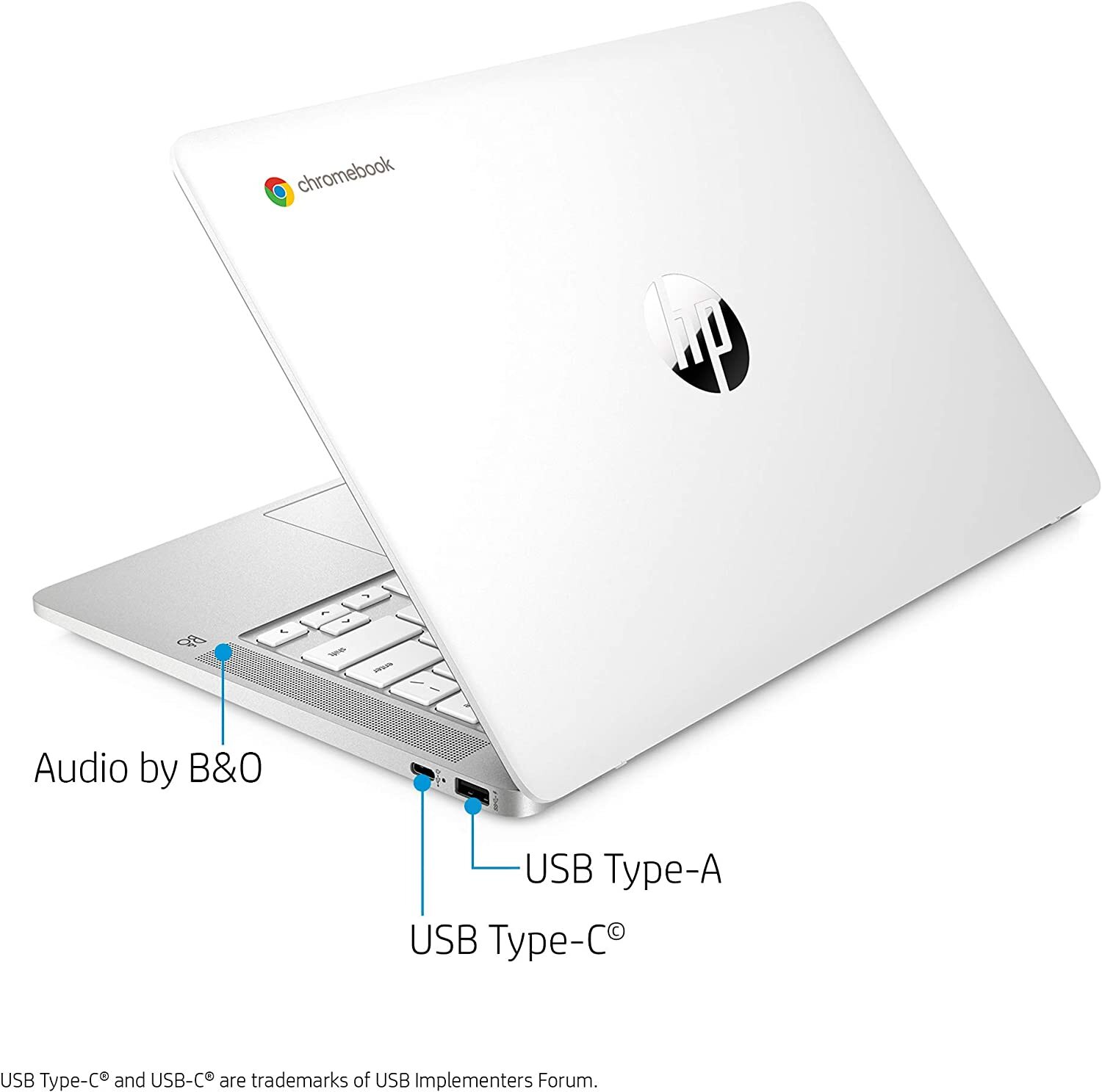 🔥NEW HP 14" WLED HD Chromebook Celeron N4000/4G/32G 14a-na0020nr Ceramic White gallery