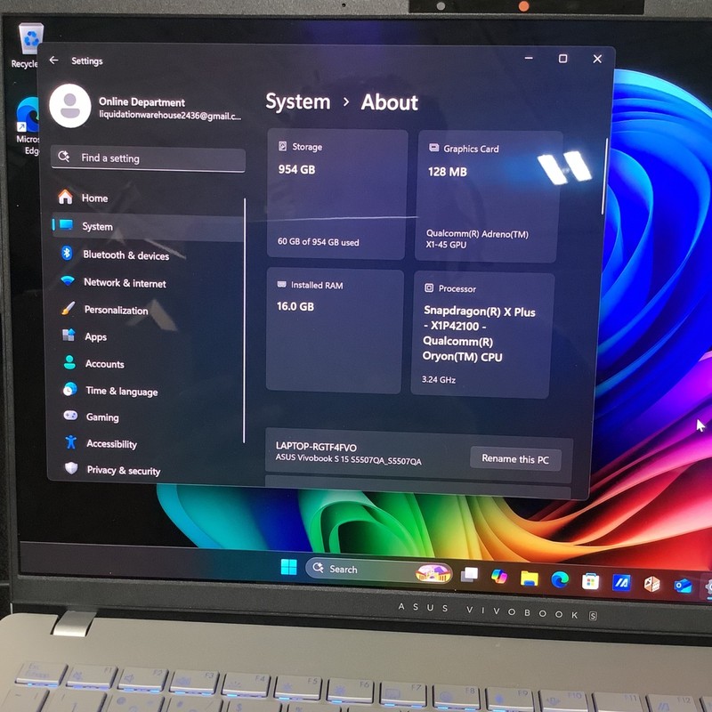 ASUS Vivobook S 15 OLED- 16GB RAM 1TB SSD- Snapdragon(R) X Plus- Windows 11 Home gallery