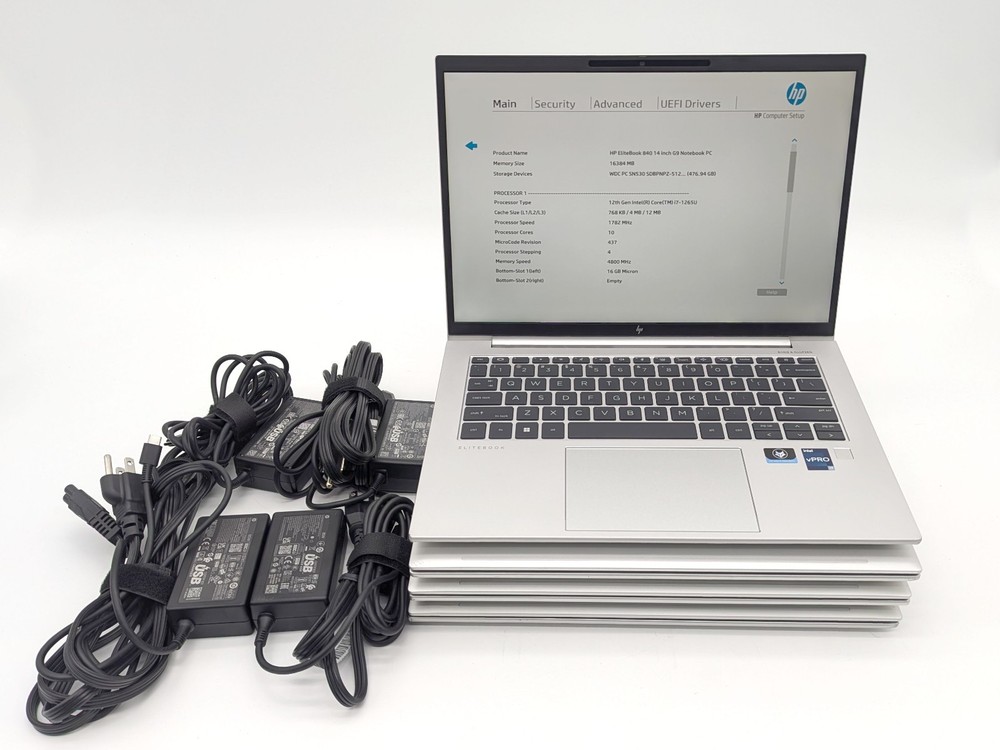 Lot of 4 HP EliteBook 840 G9 - Intel Core i7-1265U 16GB DDR5 RAM 512GB SSD No OS