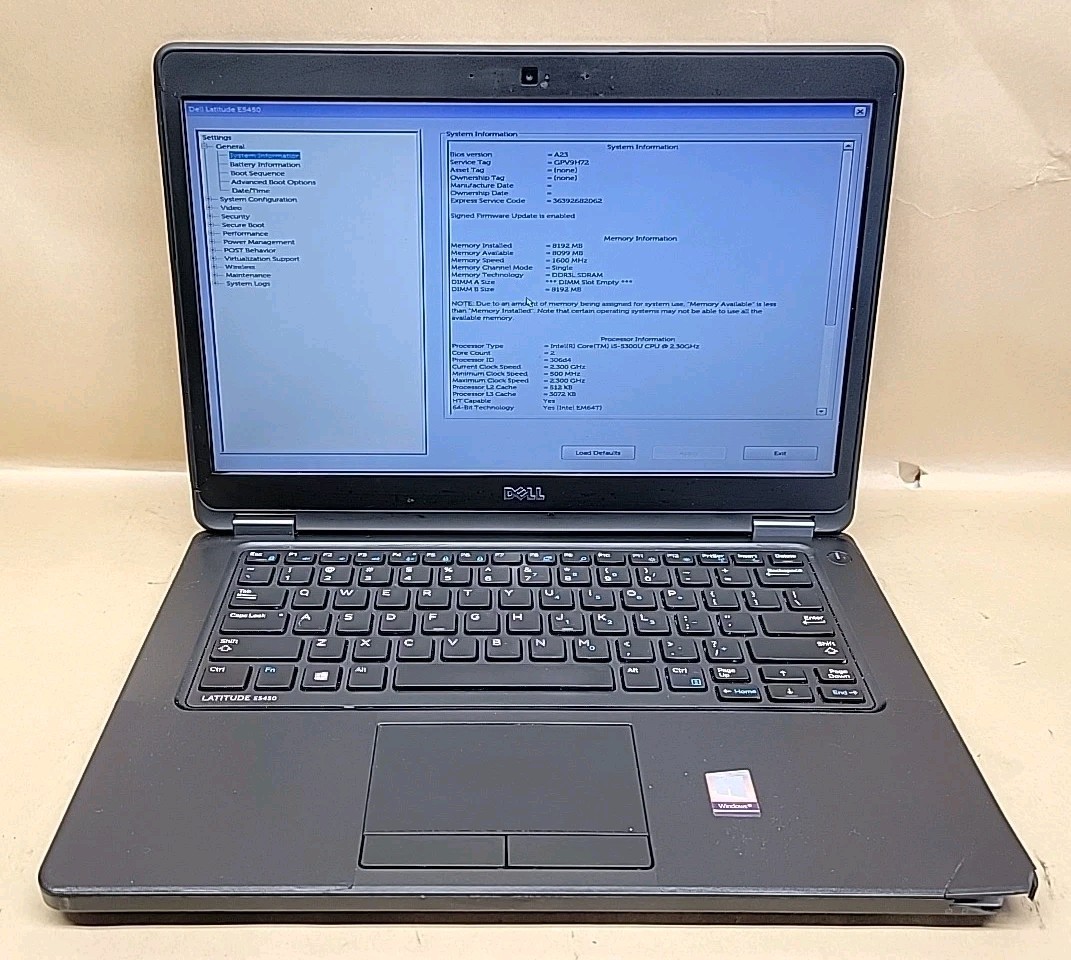 Dell Latitude E5450, Intel Core i5-5300U @ 2.3GHz, 8GB RAM, NO SSD, NO OS *READ* gallery