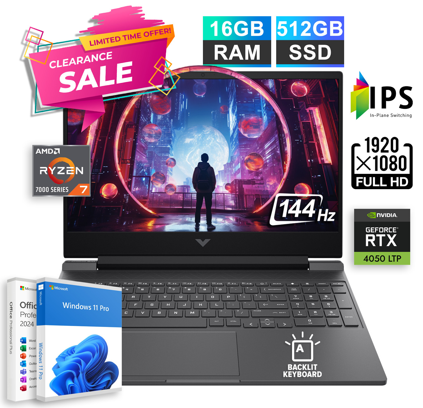 2026 HP Victus Gaming Laptop 15.6" Ryzen 7 NVIDIA RTX 4050, 16GB RAM & 512GB SSD gallery