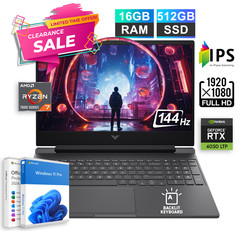 2026 HP Victus Gaming Laptop 15.6″ Ryzen 7 NVIDIA RTX 4050, 16GB RAM & 512GB SSD
