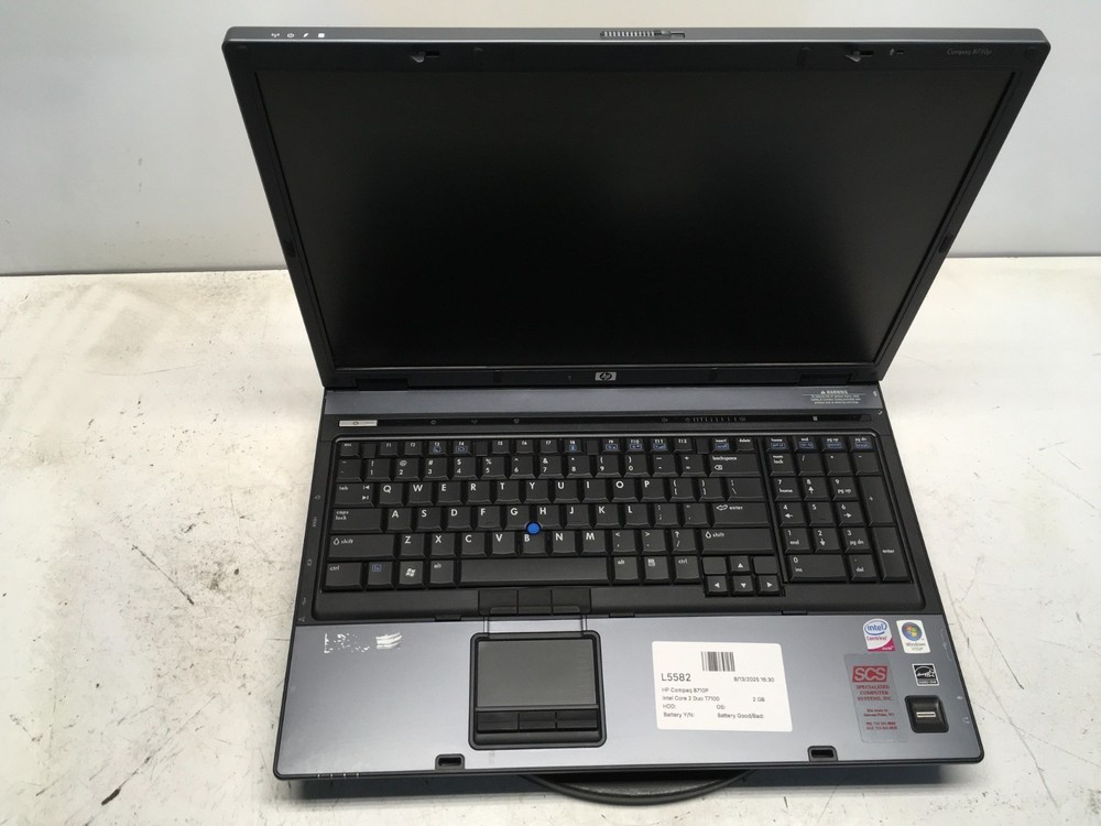 HP Compaq 8710P Intel Core 2 Duo T7100 1800MHz 2 GB NO HDD