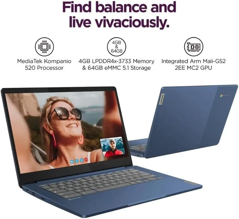 Lenovo IdeaPad Slim 3 Chromebook 14'' Laptop MediaTek Kompanio 520 4GB 64GB eMMC gallery
