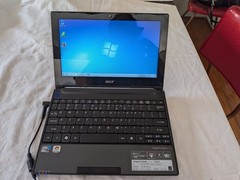 Acer Aspire One Blue D255E Laptop Atom N455 1GB RAM 250GB HD Windows 7 Works!