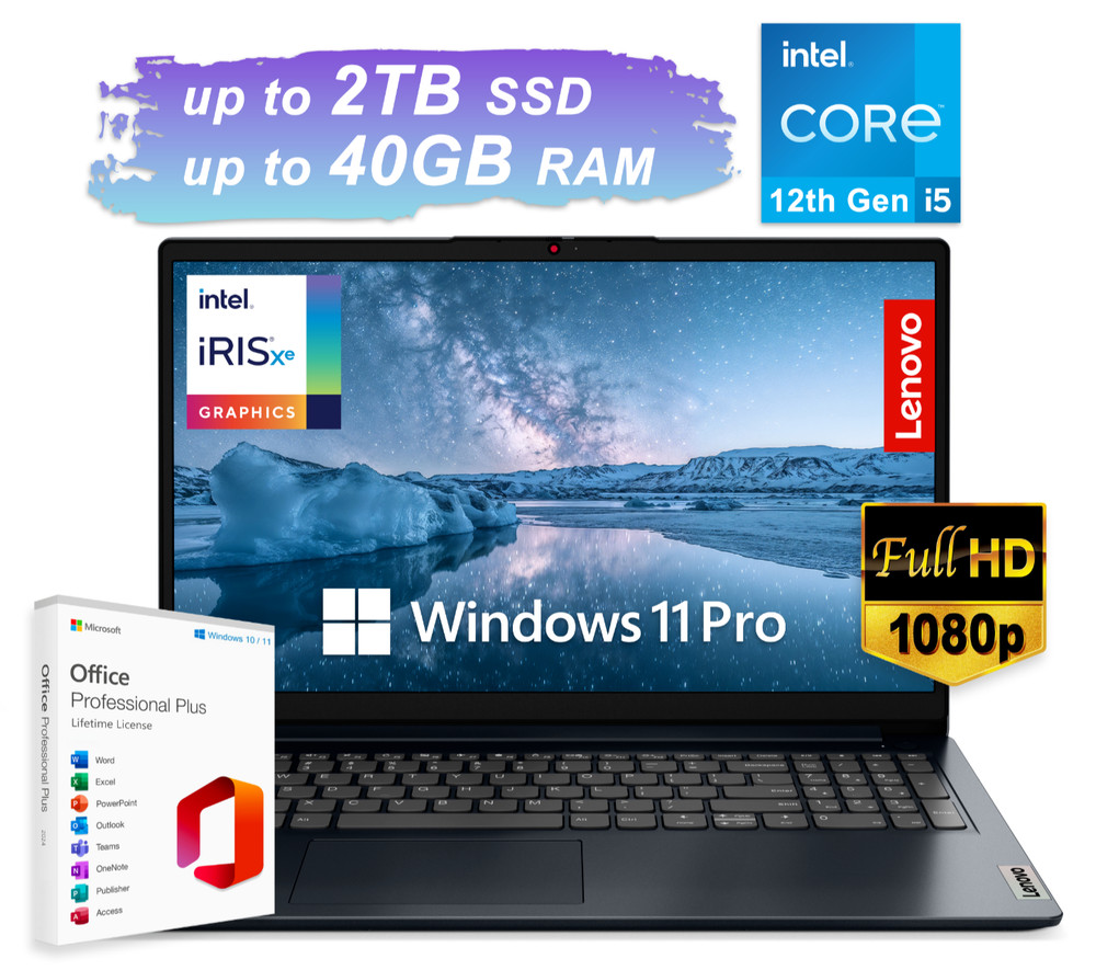 2026 Lenovo IdeaPad Laptop 15.6" FHD 10-Core Intel i5-1235U To 40GB RAM 2TB SSD