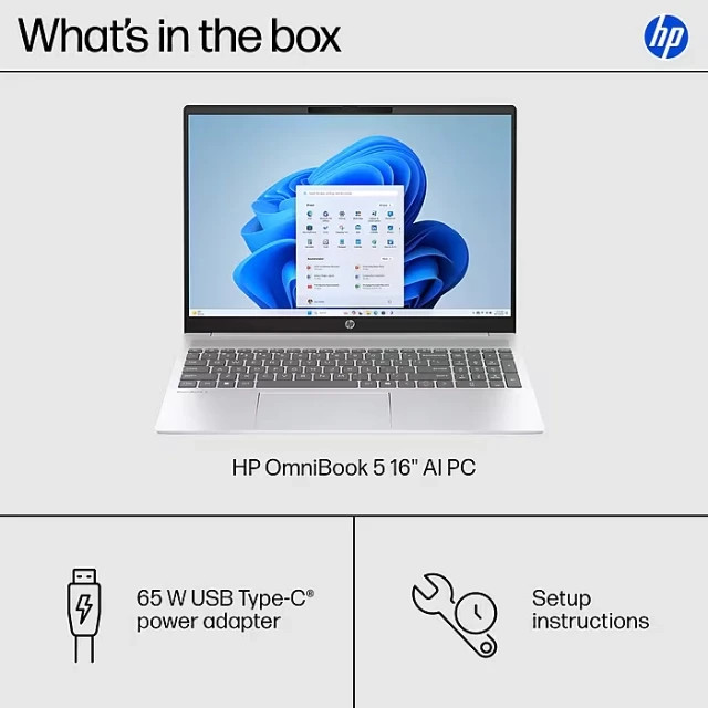 HP 16" 2K Laptop, Intel Core Ultra 7 255U, 16GB RAM, 1TB SSD, Backlit, 19 Hours gallery