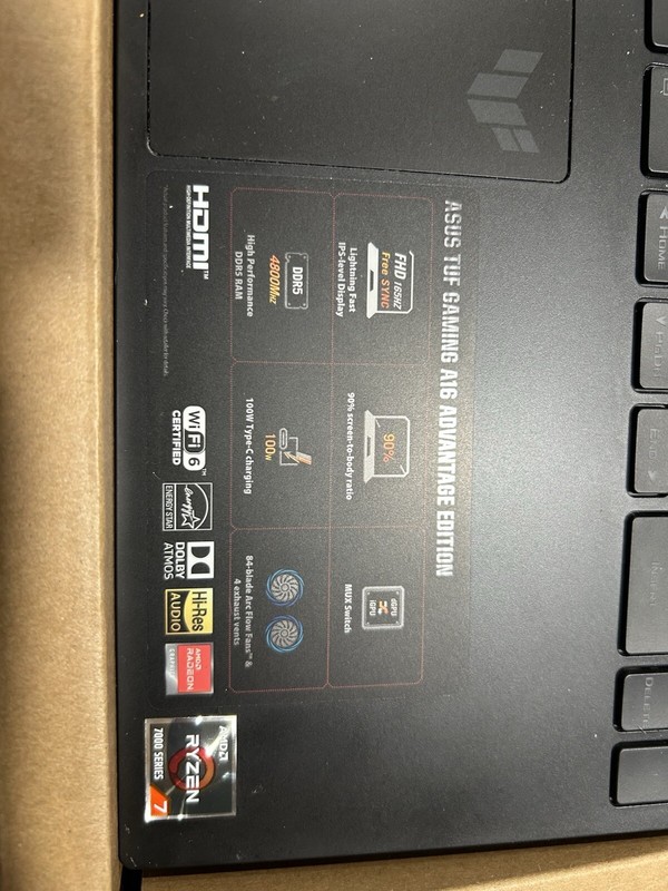Asus tuf gaming Cpu ryzen 7 7000 series Gpu radeon rx 7600s GDDR6 FHD: 165 HZ gallery