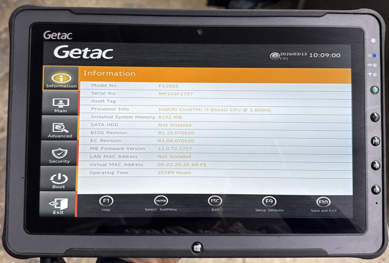 LOT OF 3 Getac F110 G5 Rugged Tablets | Core i7-8565U | 8GB RAM | 256 SSD gallery