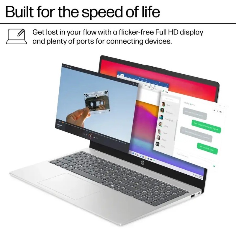HP 2025 Laptop Win11Pro core i3-1315U 15.6" HD 32GB RAM-1TB SSD Touch Silver gallery
