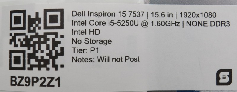 Dell Inspiron 15 7537 i5-5250U @ 1.6GHz No RAM/HDD/OS/AC gallery