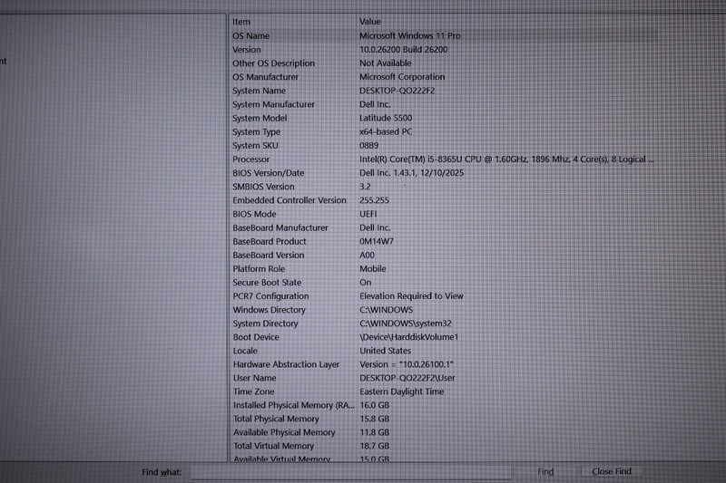Dell Latitude 5500 I5-8365U 256GB M.2 SSD 16GB DDR4 Win11Pro*See Des gallery