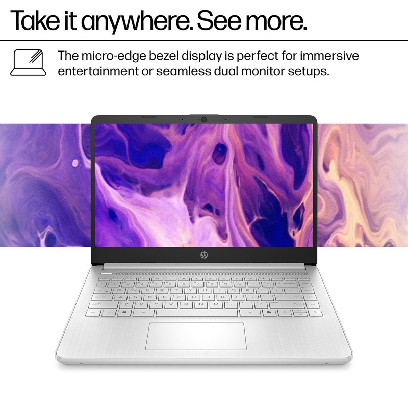 HP 14" Laptop Intel Processor N150 4GB Memory 128GB UFS Natural Silver gallery