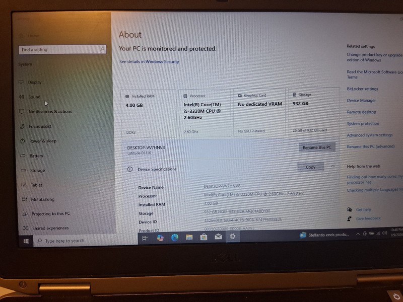 Dell Latitude E6330 13.3" Intel i5-3320M 4GB RAM 320GB Good Screen & Motherboard gallery