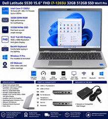 Dell Latitude 5530 15.6″ FHD i7-1265U 32GB RAM 512GB SSD Win11 Pro