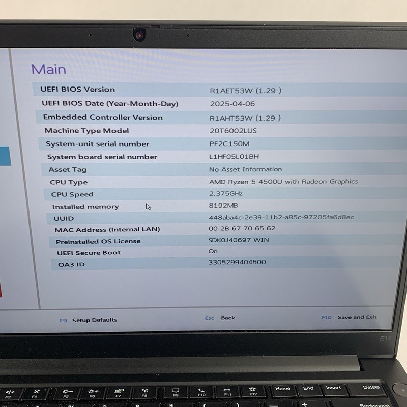 Lenovo ThinkPad E14 Gen 2 Ryzen 5 4500U 2.375 GHz 8 GB Ram No OS/SSD/AC/Batt gallery