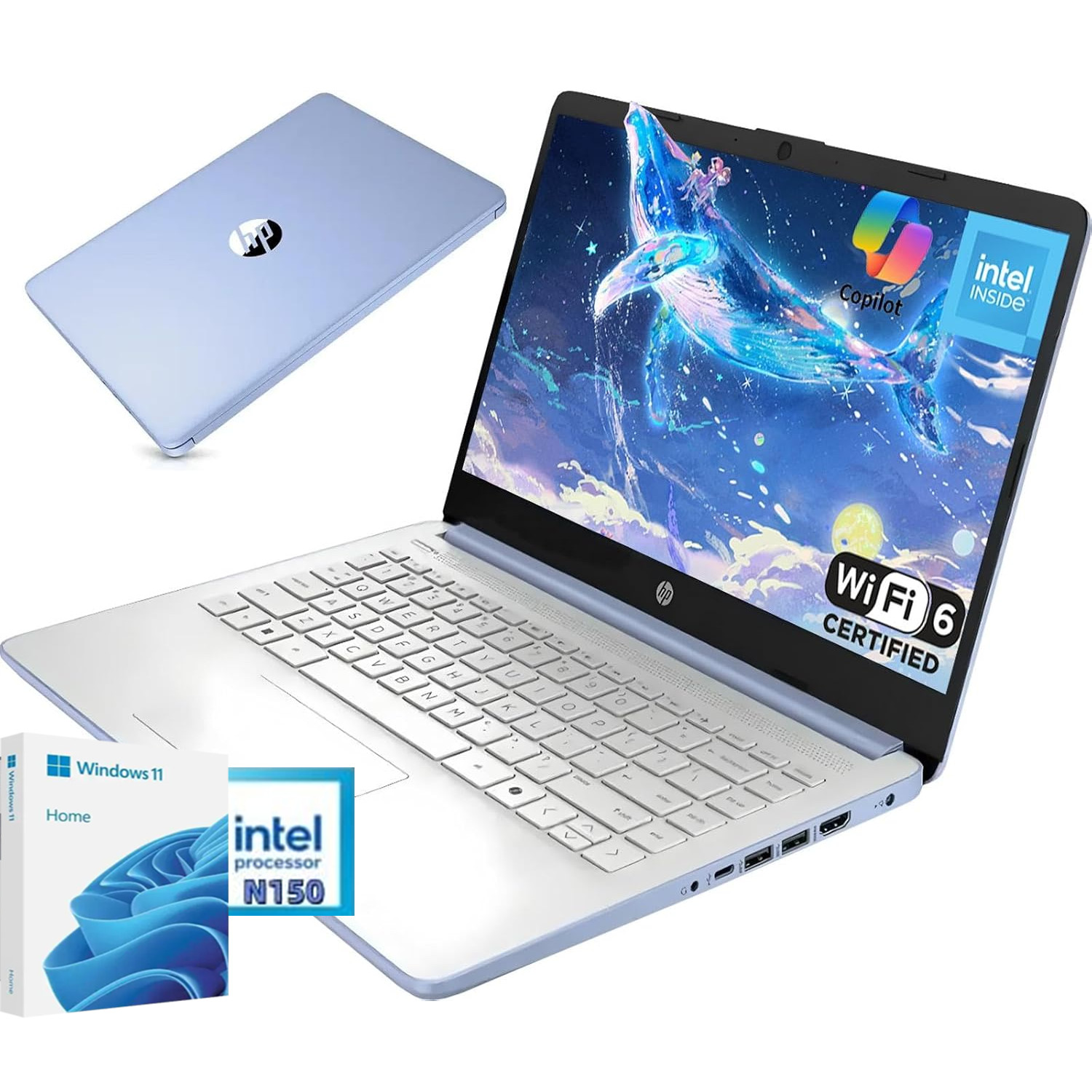 HP 14 Student Laptop,Intel Processor N150,UpTo 4GB 384GB(128GB UFS+256GB MSD) gallery