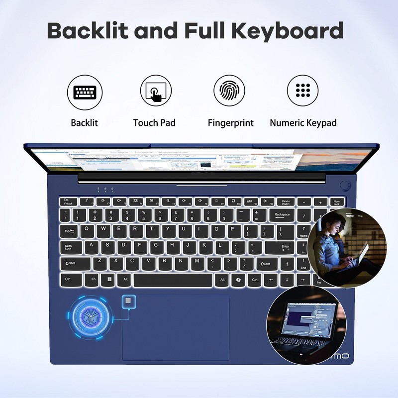 NIMO 15.6 FHD IPS Laptop, 8 Cores Intel i5-12450H 32GB RAM 1TB SSD WiFi-6 Win11 gallery