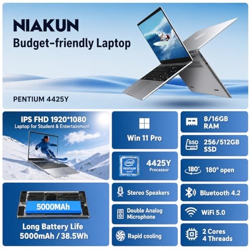 2026 Laptops Computer,15.6" Windows 11 Pro Laptop 15.6 Inches Silver 256 GB gallery