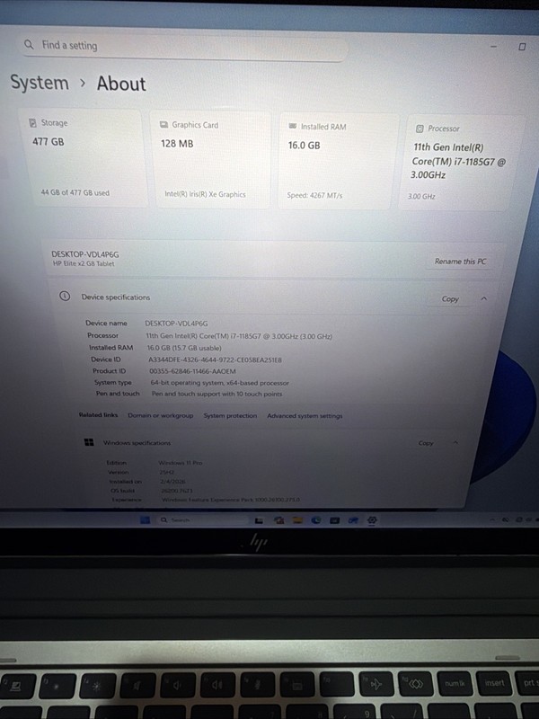 HP Elite X2 G8 Tablet 13" Core i7-1185G7 3.0GHz 16GB RAM 512GB SSD Win11 PSilver gallery