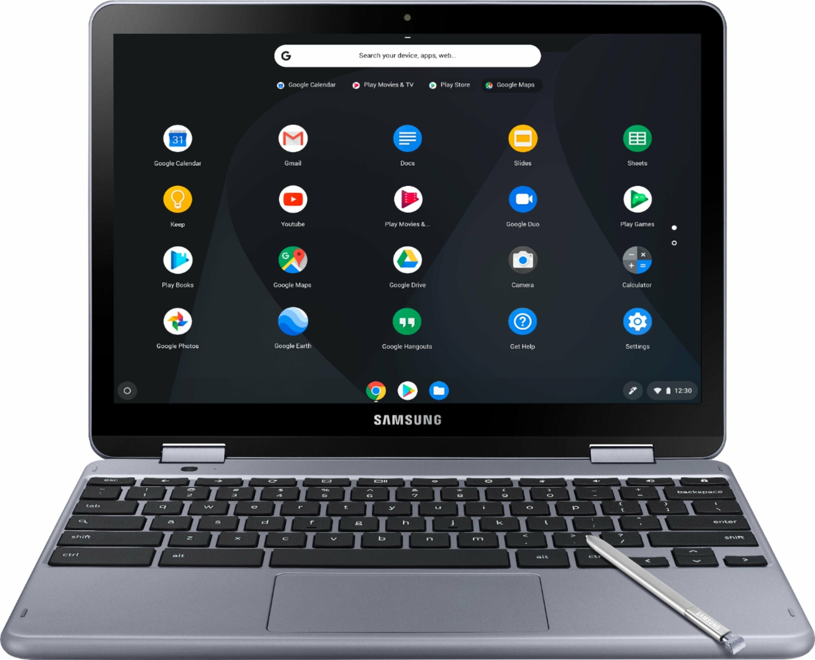 Samsung Plus 2-in-1 12.2" Touch-Screen Chromebook Intel Core m3 4GB Memory 64GB gallery