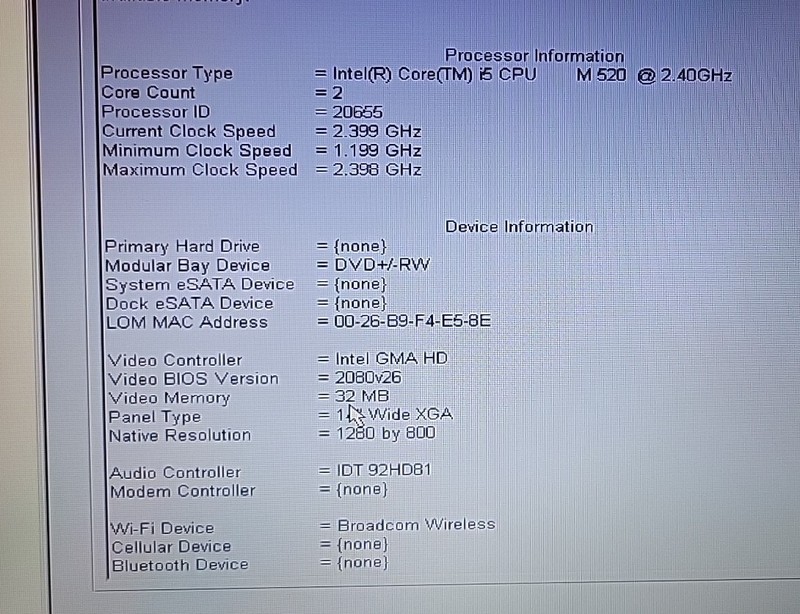 Dell Latitude E6410 i5-M520 2.40GHz Laptop *No RAM/HDD/OS/Caddy/Batt/AC #1R8J9P1 gallery