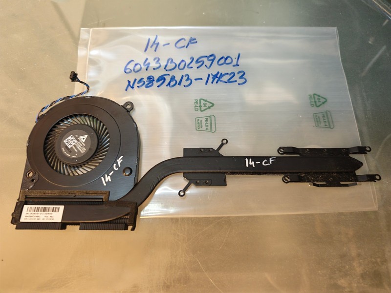 HP 14-CF 14-CK 14-CM CR 14S-CR FAN FAN HEATSINK 6043B0259001 L23192-001 gallery
