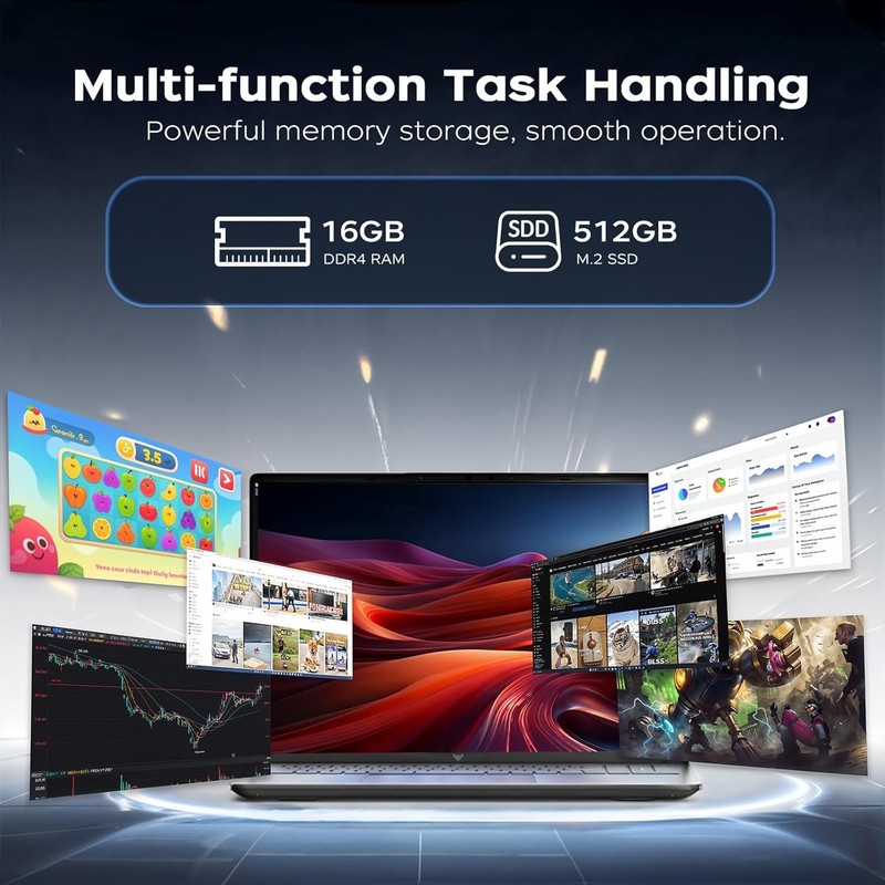 4K GAME Mini PC Intel i5 12450H 32GB DDR4 512GB SSD WiFi 6 BT5.2 3-Screen Win11 gallery