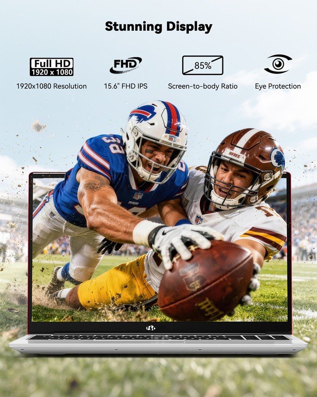 NIMO 15.6'' IPS FHD-Laptop, 8GB RAM 256GB SSD AMD Ryzen 5 4 Cores Up to 3.7GHz gallery