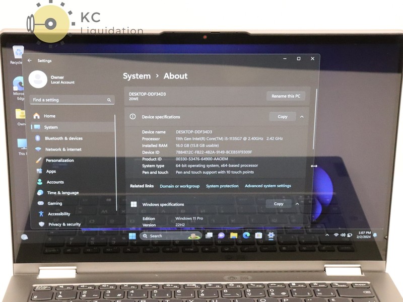 Lenovo ThinkBook 14s Yoga ITL Touch i5-1135G7 16GB 512GB NVMe Win11Pro French KB gallery