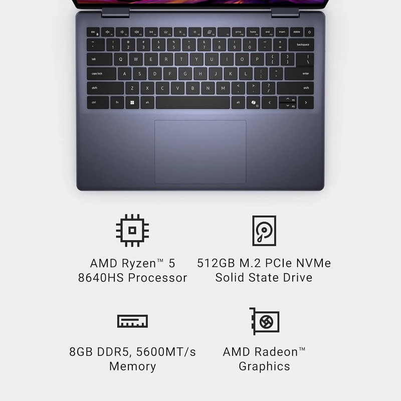 Dell Inspiron7445 2-in-1 14"Touch Laptop,AMD Ryzen 5 8640HS 6-core,64GB 4TB+W11P gallery
